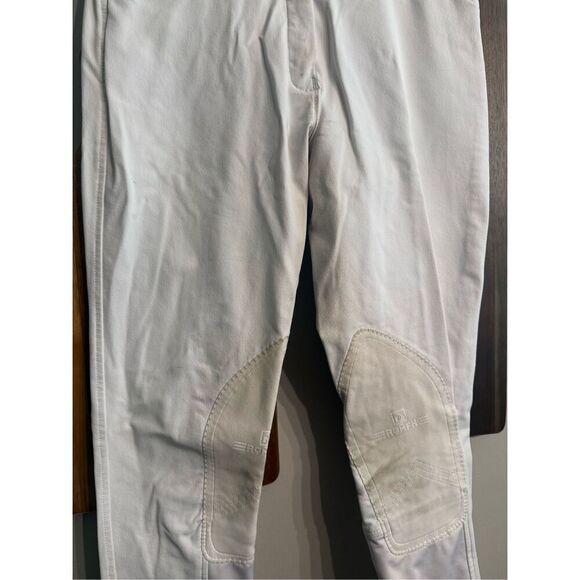 Romfh White Flat Front Stretch Equestrian Riding Show Breeches Pants Size 26 - Picture 4 of 6